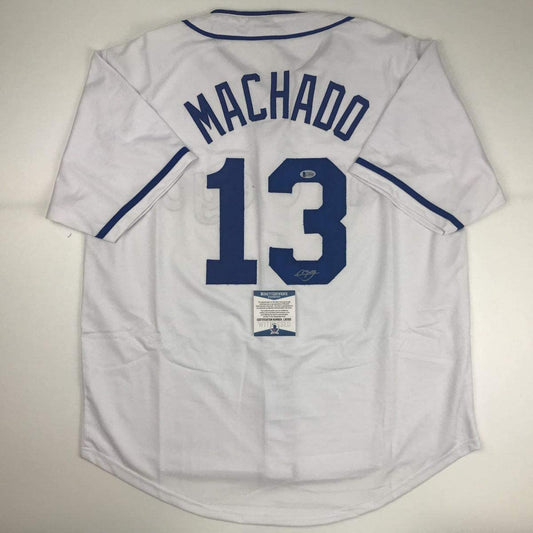 Autographed/Signed Manny Machado San Diego White Baseball Jersey Beckett BAS COA