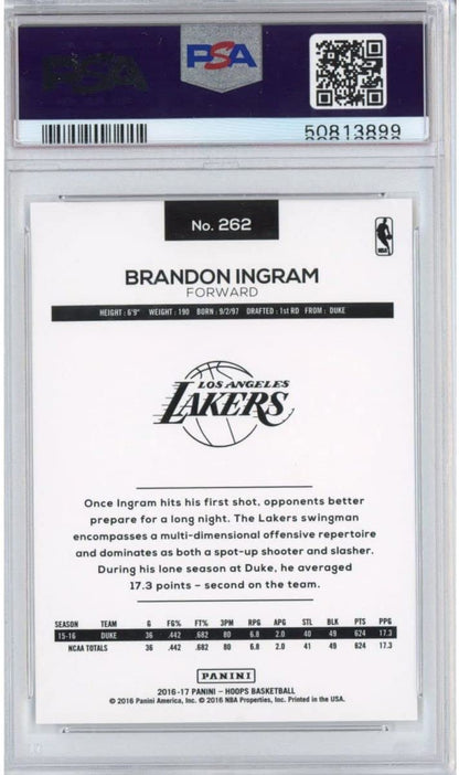 Graded 2016-17 Panini Hoops Brandon Ingram #262 Rookie RC Basketball Card PSA 10 Gem Mint