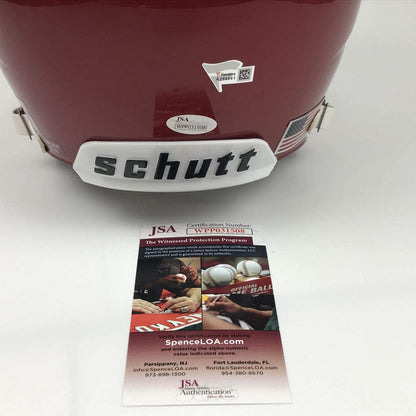 Autographed/Signed Adrian Peterson Oklahoma Sooners Full Size FS F/S Replica College Football Helmet JSA COA