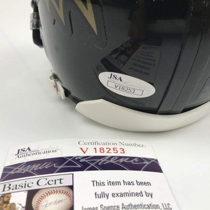 Autographed/Signed Ray Lewis Baltimore Ravens Football Mini Helmet JSA COA