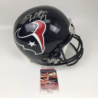 Autographed/Signed JJ J.J. Watt Houston Texans Full Size FS F/S Replica Football Helmet JSA COA