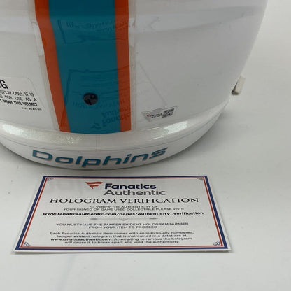 Autographed/Signed Jaylen Waddle Miami Dolphins Full Size FS F/S Replica Football Helmet Fanatics COA