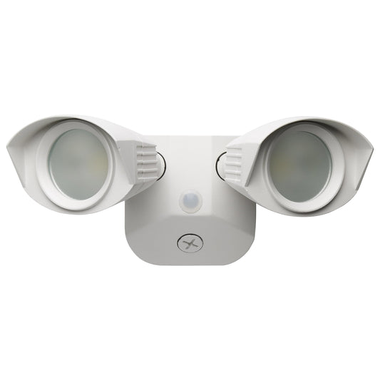 Satco Nuvo 65/210 3000K LED Outdoor Dual Head Security Light, White