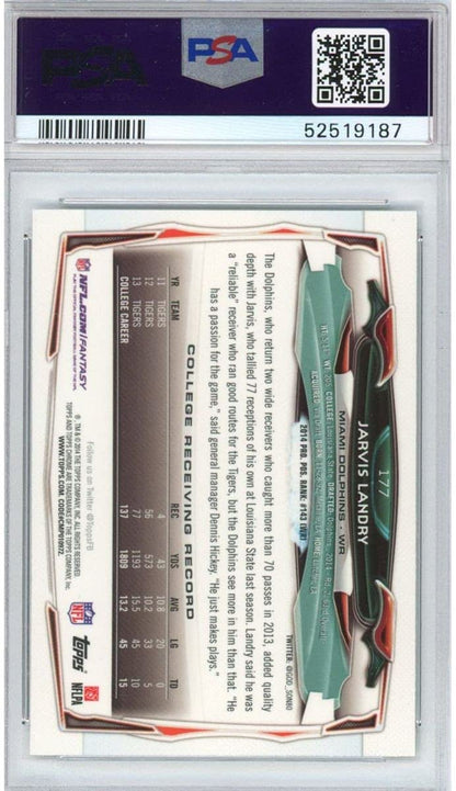 Graded 2014 Topps Chrome Jarvis Landry #177 Running Rookie RC Football Card PSA 10 Gem Mint