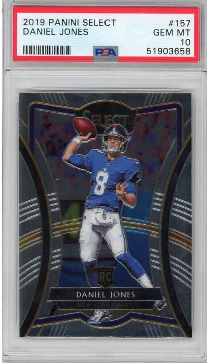 Graded 2019 Panini Select Daniel Jones #157 Rookie RC Football Card PSA 10 Gem Mint