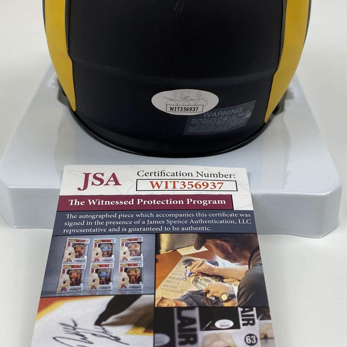 Autographed/Signed Aaron Donald Los Angeles Rams Eclipse Mini Football Helmet JSA COA