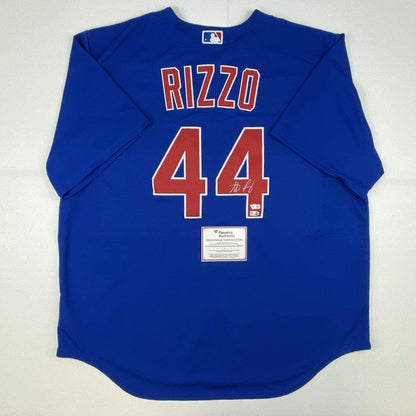 Autographed/Signed Anthony Rizzo Chicago Cubs Blue Authentic Nike Baseball Jersey Fanatics COA