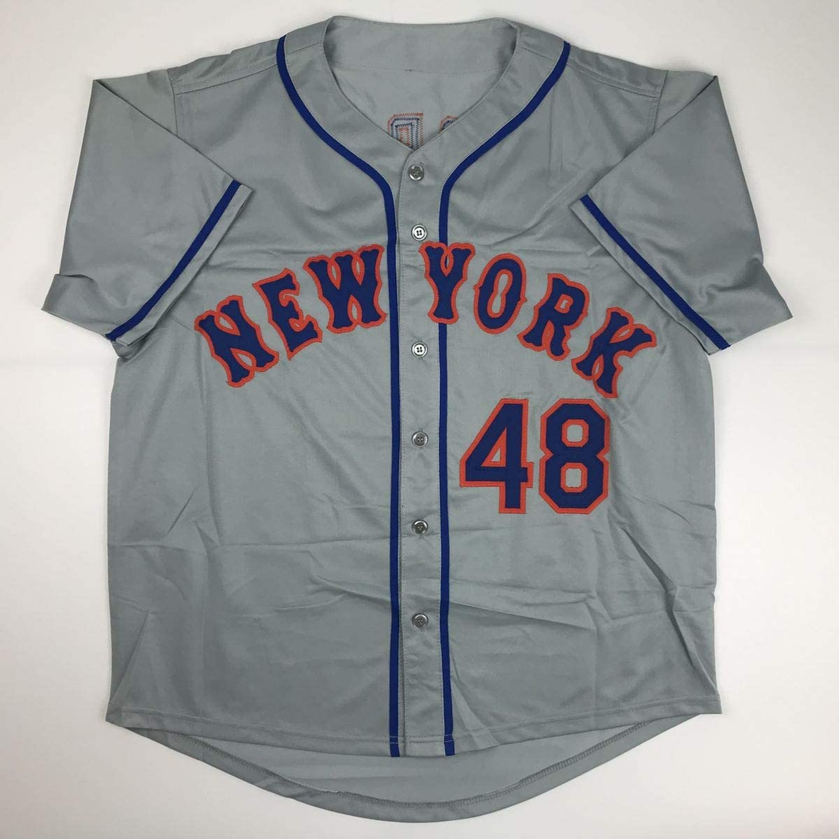 Autographed/Signed Jacob DeGrom New York NY Grey Baseball Jersey JSA COA