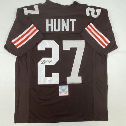 Autographed/Signed Kareem Hunt Cleveland Brown Football Jersey PSA/DNA COA