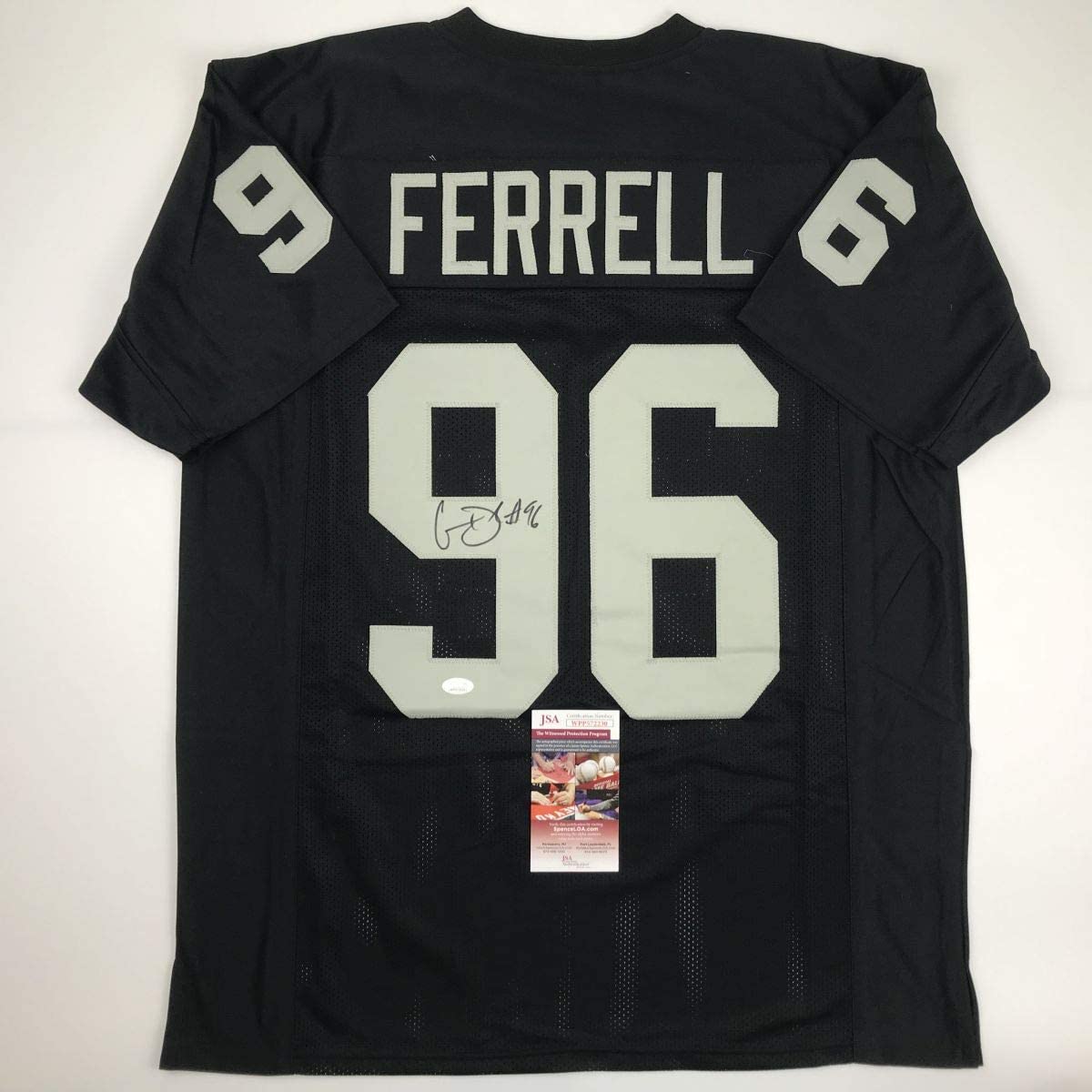 Autographed/Signed Clelin Ferrell Oakland Black Football Jersey JSA COA