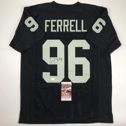 Autographed/Signed Clelin Ferrell Oakland Black Football Jersey JSA COA