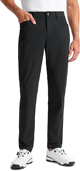 CRZ YOGA Men's All Day Comfy Golf Pants with 5-Pocket 30"/32"/34" Quick Dry Lightweight Casual Work Stretch Trousers