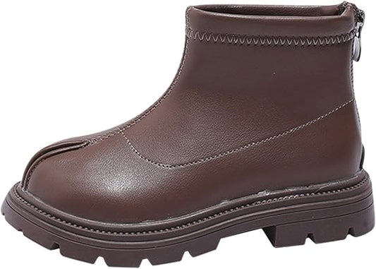 Baby Girls Side Zipper Ankle Boots Thick Sole Non Slip Plush Warm Boots Fuzzy Boots Water Proof Boots Toddler Shoes