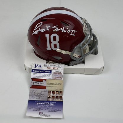 Autographed/Signed Patrick Surtain II Alabama Crimson Tide Mini College Football Helmet JSA COA