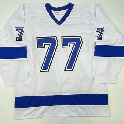 Autographed/Signed Victor Hedman Tampa Bay White Hockey Jersey JSA COA