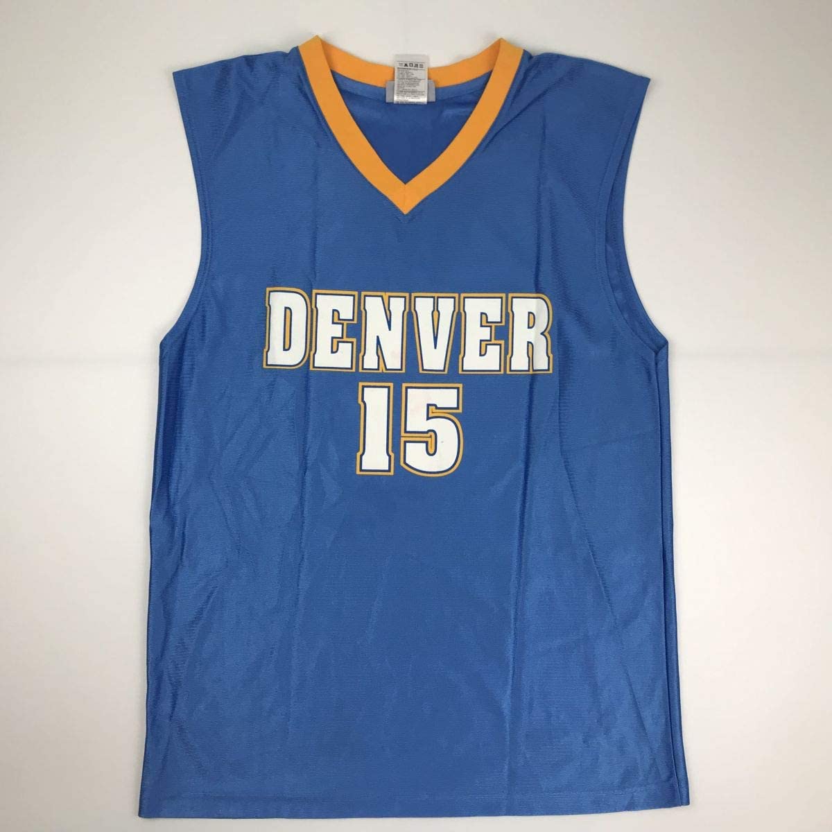 Autographed/Signed Carmelo Anthony Denver Blue Basketball Jersey JSA COA