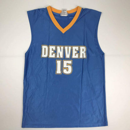 Autographed/Signed Carmelo Anthony Denver Blue Basketball Jersey JSA COA