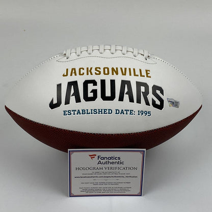 Autographed/Signed Trevor Lawrence Jacksonville Jaguars Full Size F/S White Panel Logo Football Fanatics COA