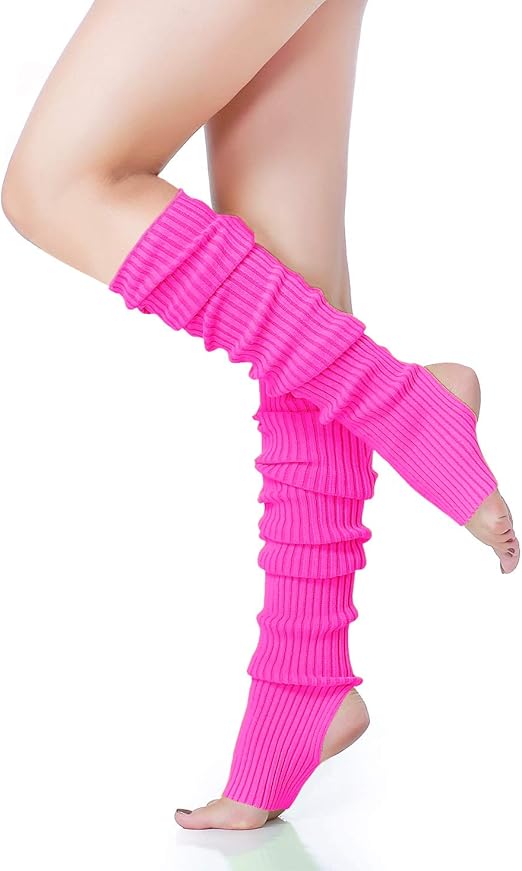 v28 Women‰۪s Neon Knit Leg Warmer for 80s Party Dance Sports Yoga