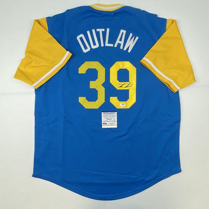 Autographed/Signed Kevin Kiermaier Tampa Bay Outlaw Players Weekend Baseball Jersey PSA/DNA COA