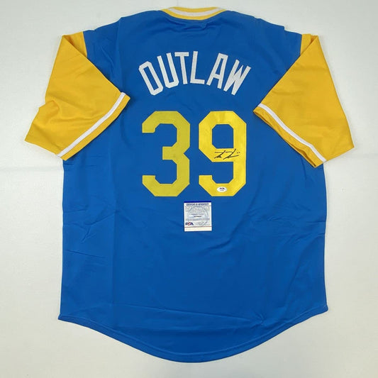 Autographed/Signed Kevin Kiermaier Tampa Bay Outlaw Players Weekend Baseball Jersey PSA/DNA COA