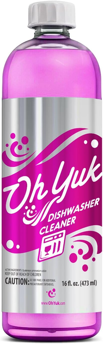 Oh Yuk Dishwasher Cleaner and Descaler for All Brands and Models, Natural Citrus Fragrance, Four Cleanings Per Bottle, Septic Safe, 16 Fl Oz