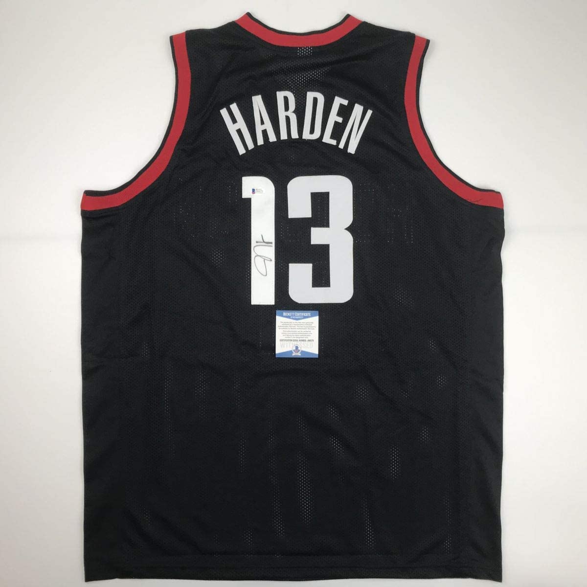 Autographed/Signed James Harden Houston Black Basketball Jersey Beckett BAS COA