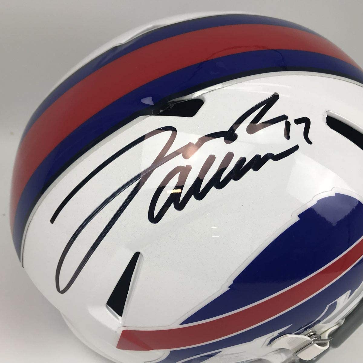 Autographed/Signed Josh Allen Buffalo Bills Full Size FS F/S Speed Replica Football Helmet JSA COA