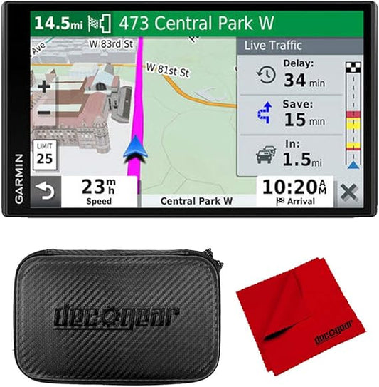 Garmin DriveSmart 65 & Traffic 6.95" Display GPS Navigator with 7" EVA Case Bundle