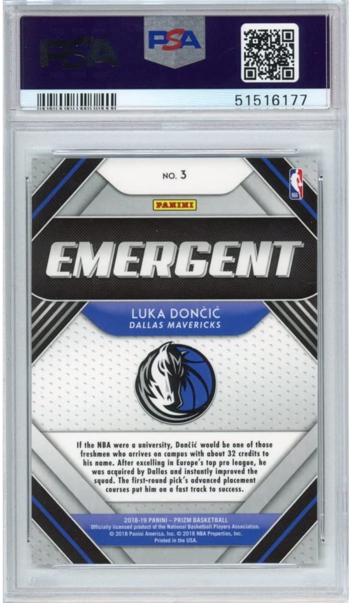 Graded 2018-19 Panini Prizm Luka Doncic #3 Emergent Rookie RC Basketball Card PSA 10 Gem Mint