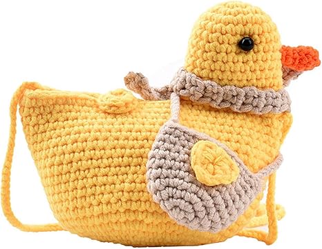 Handmade Duck Wallet, Kawaii Messenger Bag, Cute Coin Purse Women's Coin Purses and Pouches suitability Animal Purses for Little Girls (yellow)