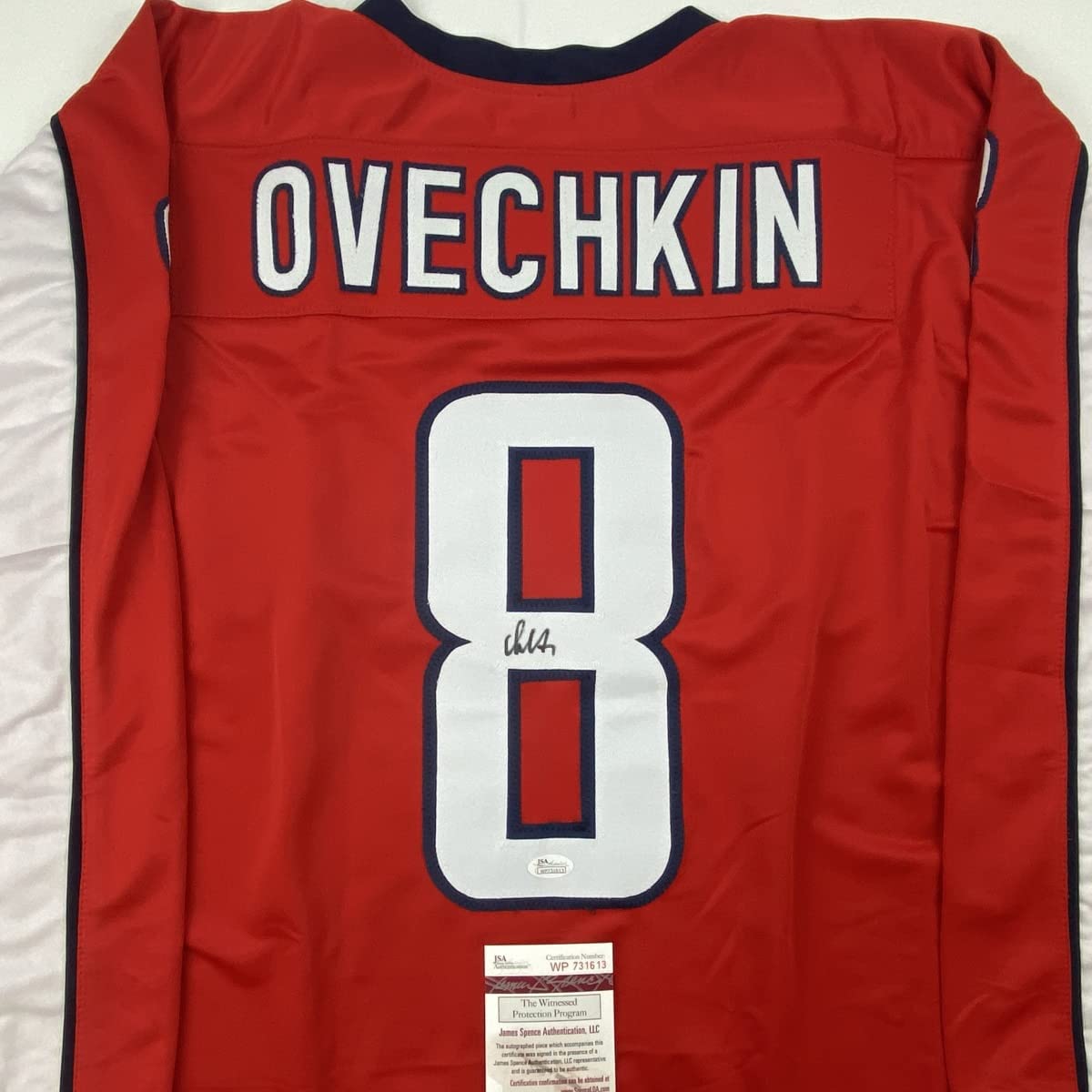 Autographed/Signed Alexander Alex Ovechkin Washington Red Hockey Jersey JSA COA