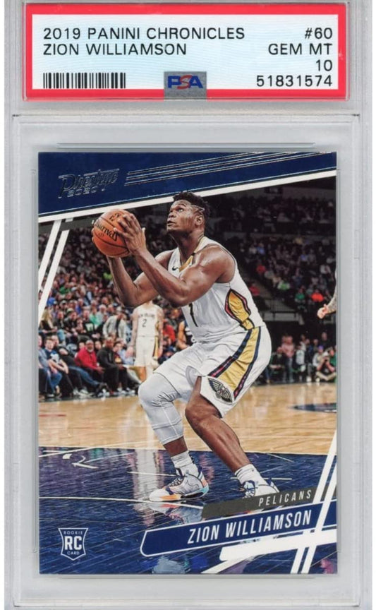 Graded 2019-20 Panini Chronicles Zion Williamson #60 Rookie RC Basketball Card PSA 10 Gem Mint