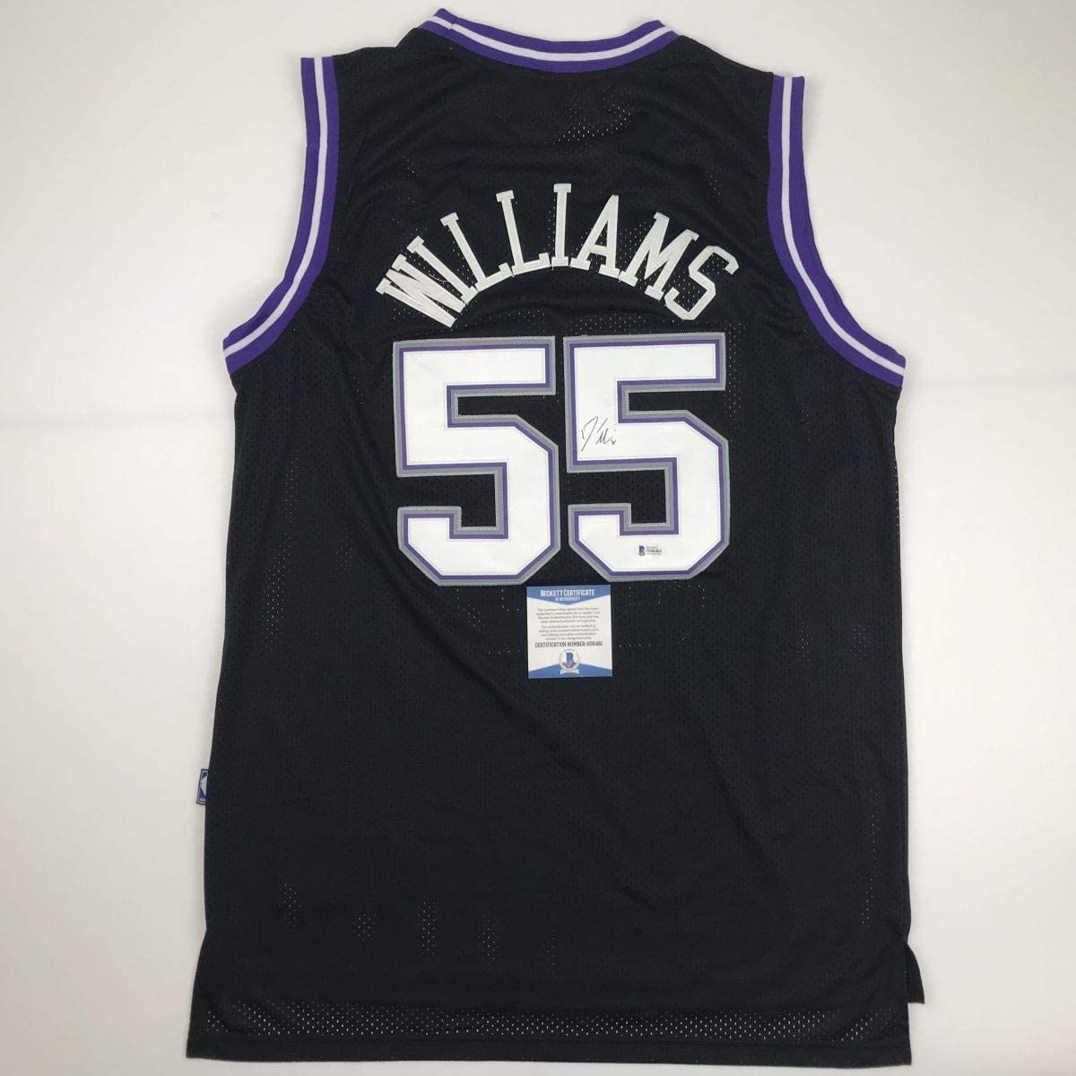 Autographed/Signed Jason Williams Sacramento Black Basketball Jersey Beckett BAS COA