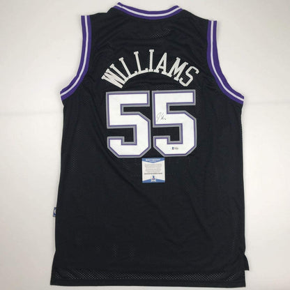 Autographed/Signed Jason Williams Sacramento Black Basketball Jersey Beckett BAS COA