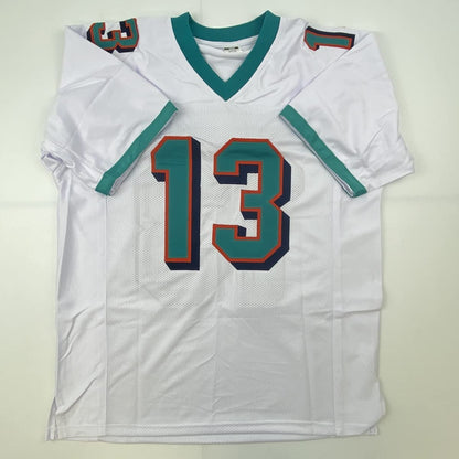 Autographed/Signed Dan Marino Miami White Football Jersey JSA COA