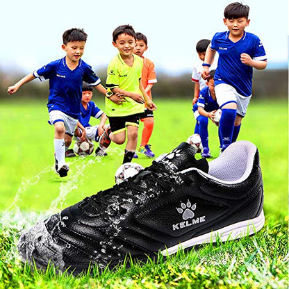 KELME Men Indoor Turf Soccer Shoe, Arch Support Soccer Cleats, Performance Futsal Sneaker Black US 10