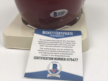 Autographed/Signed Adrian Peterson Boomer Sooner Oklahoma Sooners Mini College Football Helmet Beckett BAS COA