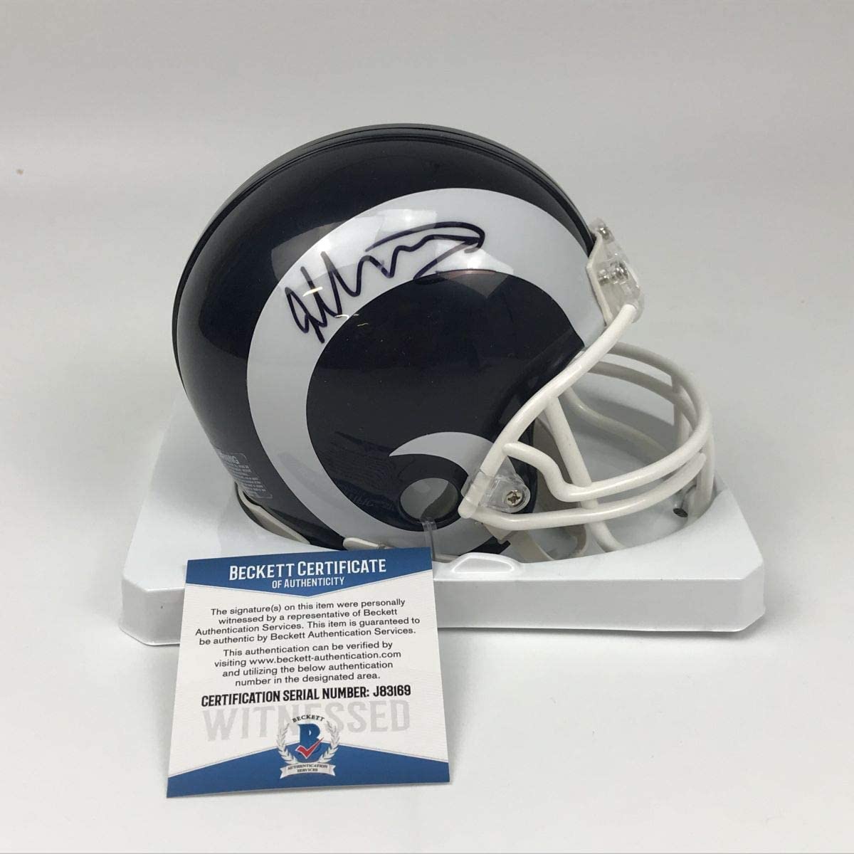 Autographed/Signed Todd Gurley II Los Angeles LA Rams Mini Football Helmet Beckett BAS COA