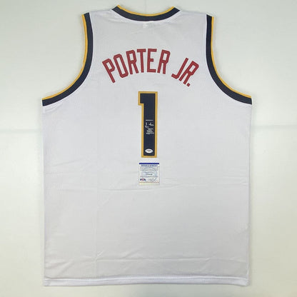 Autographed/Signed Michael Porter Jr. Denver White Basketball Jersey PSA/DNA COA