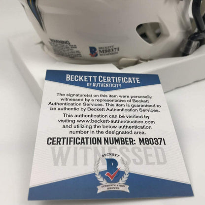 Autographed/Signed Keenan Allen Los Angeles LA Chargers Football Mini Helmet Beckett BAS COA