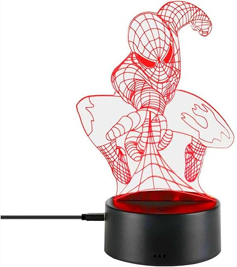 3D Night Light Kids Toys Anime Optical Illusion LED Lights Smart Touch 7 Colors Changing Dimmer Table Desk Lamp Home Room Decor Game Fan Gifts for Boys Girls Birthday Christmas Nightlight