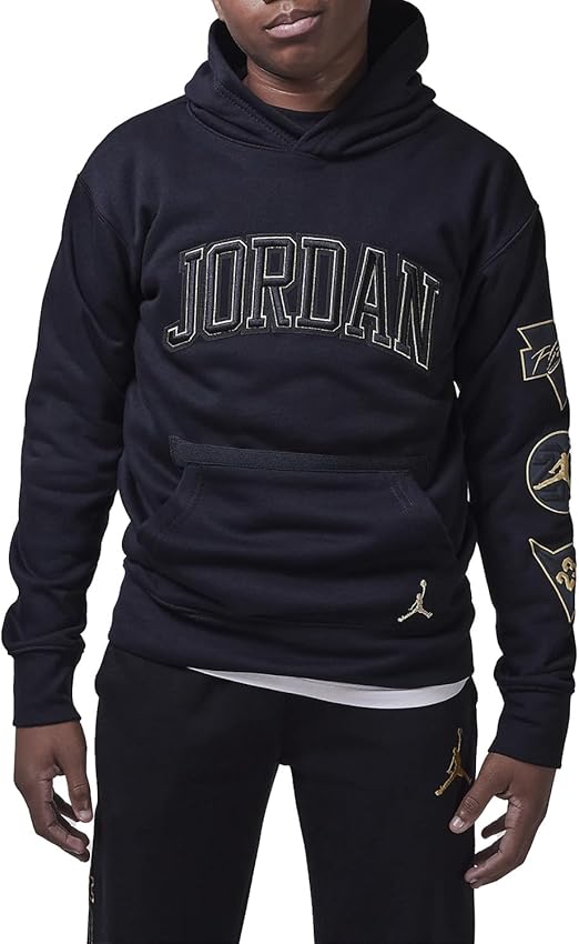 Jordan See Me Shine Big Kids' Pullover Hoodie (95D543-023, Black)