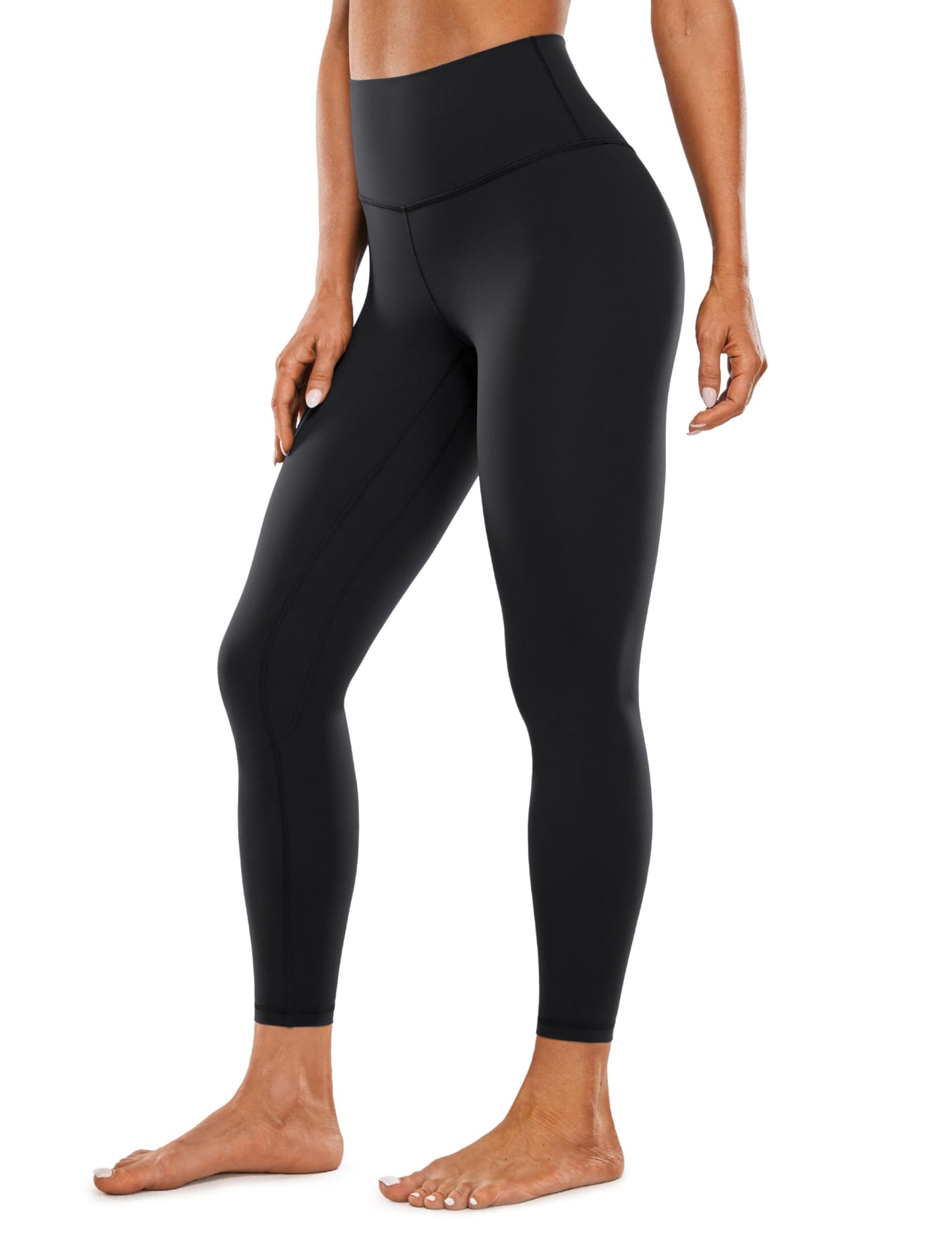 CRZ YOGA Women's Brushed Naked Feeling Yoga Leggings 25" - High Waisted Athletic Workout Leggings Yoga Pants Black Medium