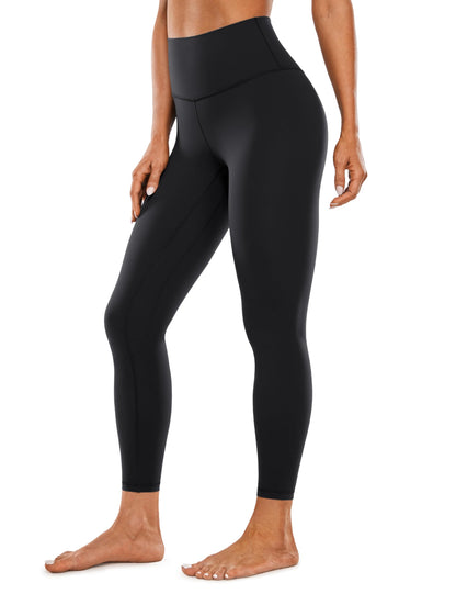 CRZ YOGA Women's Brushed Naked Feeling Yoga Leggings 25" - High Waisted Athletic Workout Leggings Yoga Pants Black Medium