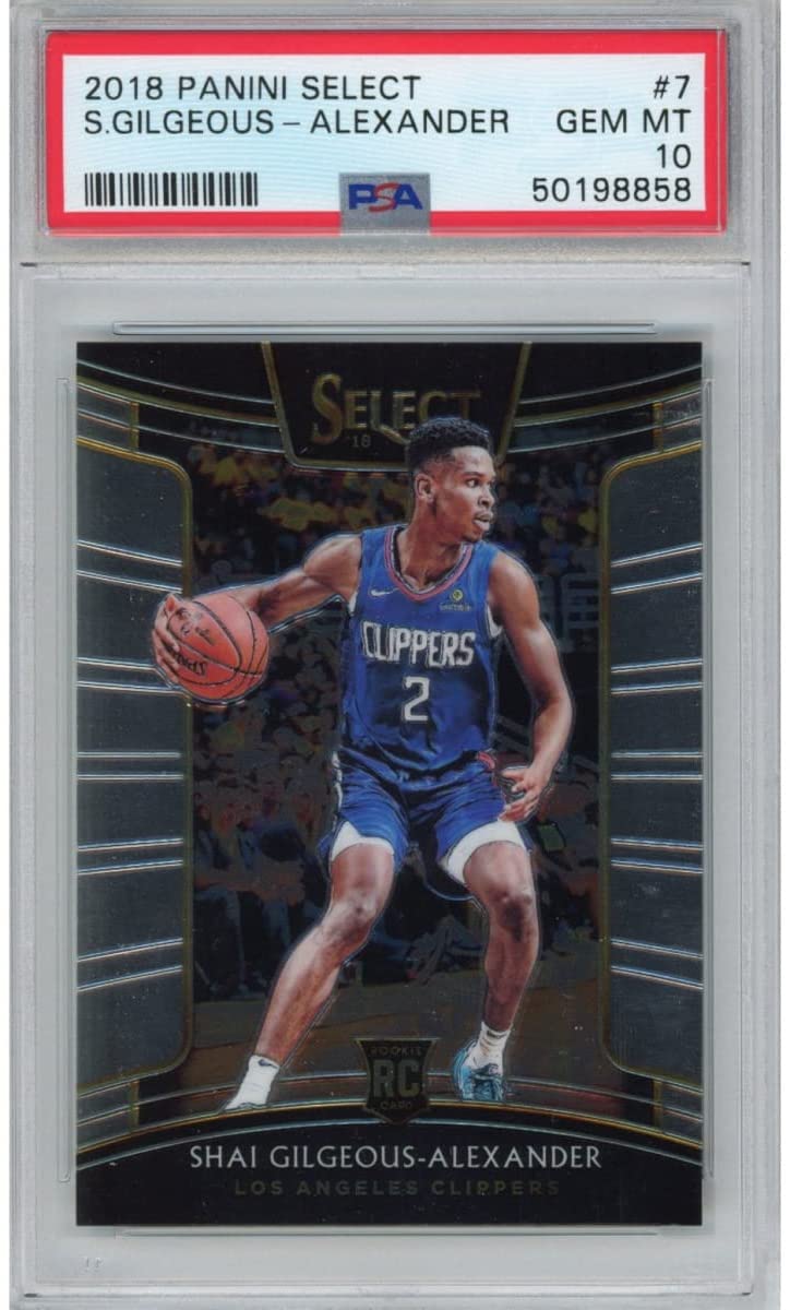 Graded 2018-19 Panini Select Shai Gilgeous-Alexander #7 Rookie RC Basketball Card PSA 10 Gem Mint