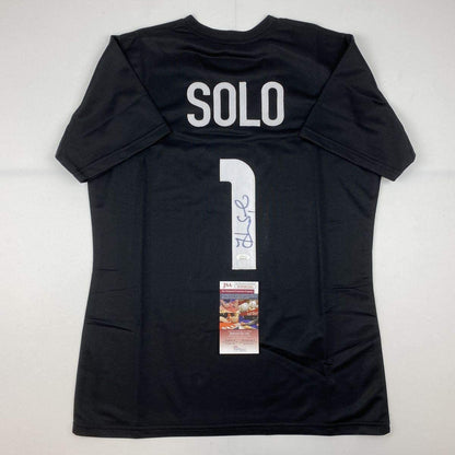 Autographed/Signed Hope Solo Black Soccer Team USA World Cup Jersey JSA COA