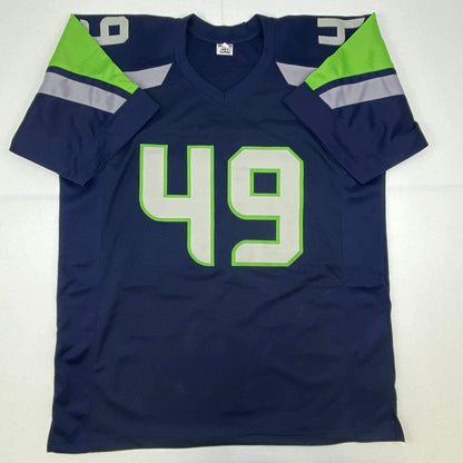 Autographed/Signed Shaquem Griffin Seattle Blue Football Jersey JSA COA