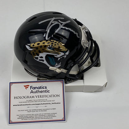 Autographed/Signed Trevor Lawrence Jacksonville Jaguars Jags Mini Football Helmet Fanatics COA