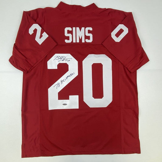 Autographed/Signed Billy Sims 78 Heisman Oklahoma Maroon College Football Jersey Tristar COA Holo Only